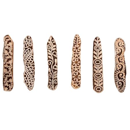 Set of 6 Piece New Mix Wooden Printing Block